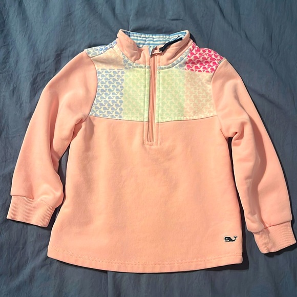 Vineyard Vines for Target toddler girl patchwork quarter zip sweatshirt - Picture 1 of 3
